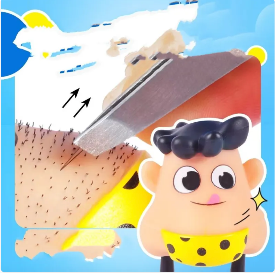 Ein lustiges Spielzeug, um seinen Bart zu lüften