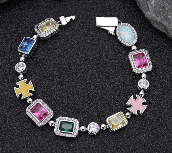 Vergoldete Hip-Hop Edelsteinkette