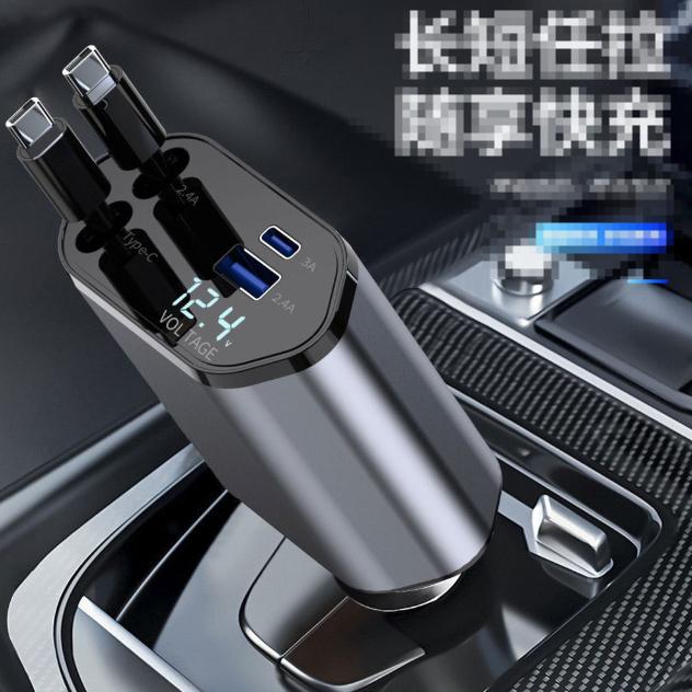 USB-C Auto-Ladekabel mit Einziehfunktion