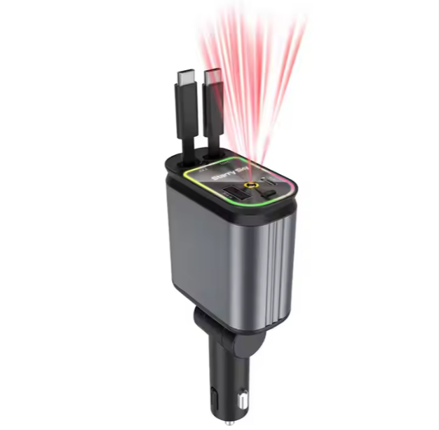 Metall Auto Ladegerät 100W Super Schnelles Laden KFZ-Zigarettenanzünder USB- und TYPE-C-Adapter